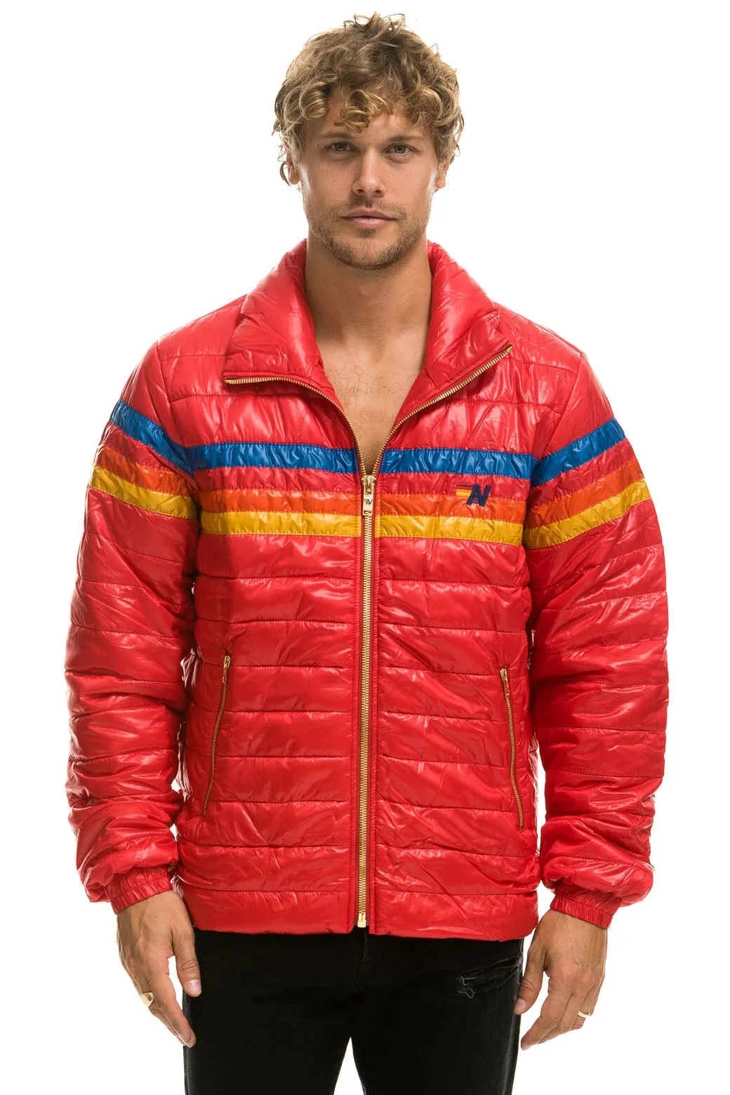 4 STRIPE TRAVELER JACKET - GLOSSY CHERRY