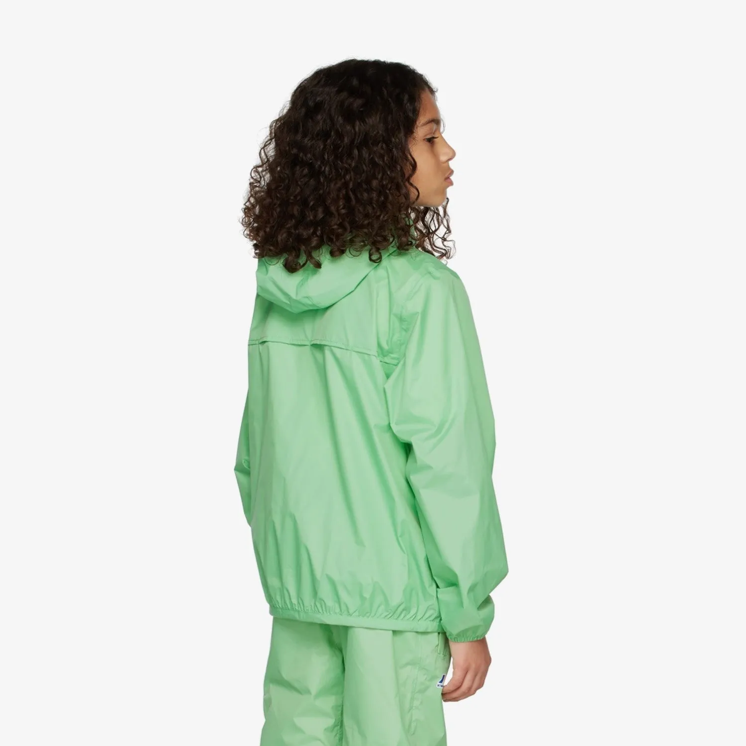 Claude - Kids Packable Full Zip Rain Jacket in Green Zeph