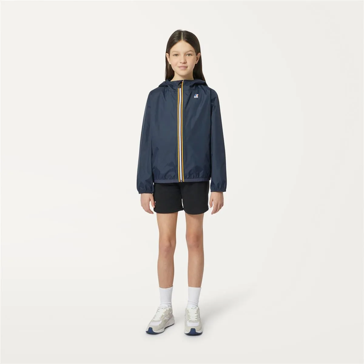 Claude - Kids Packable Full Zip Waterproof Rain Jacket in Blue Depht