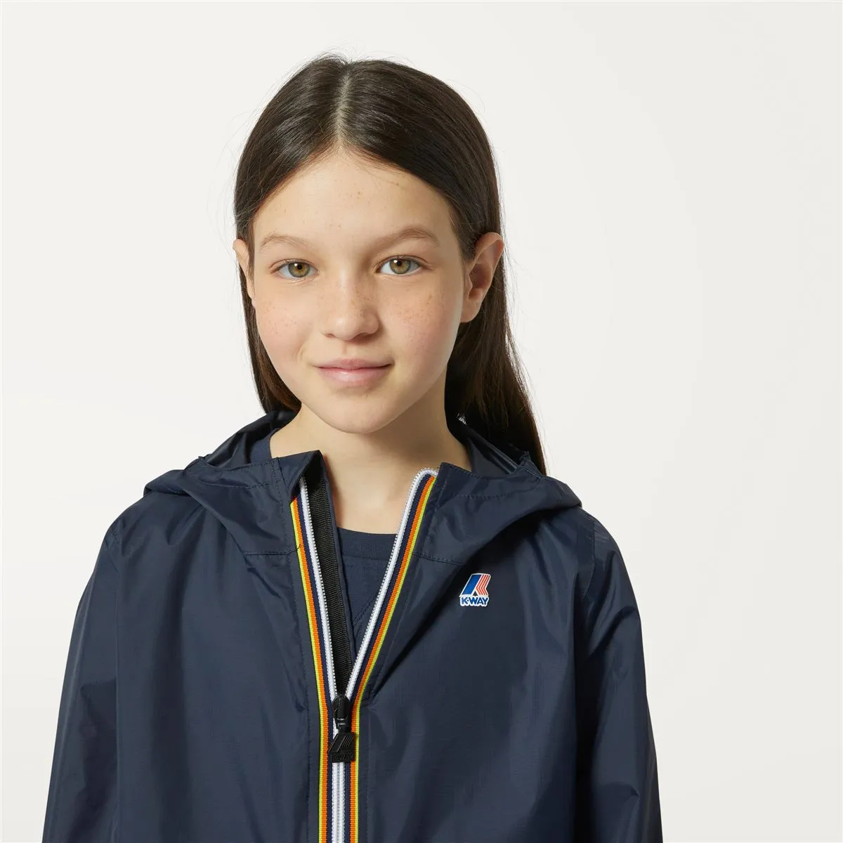 Claude - Kids Packable Full Zip Waterproof Rain Jacket in Blue Depht