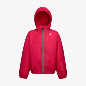 Claude - Kids Packable Full Zip Waterproof Rain Jacket in Red Berry