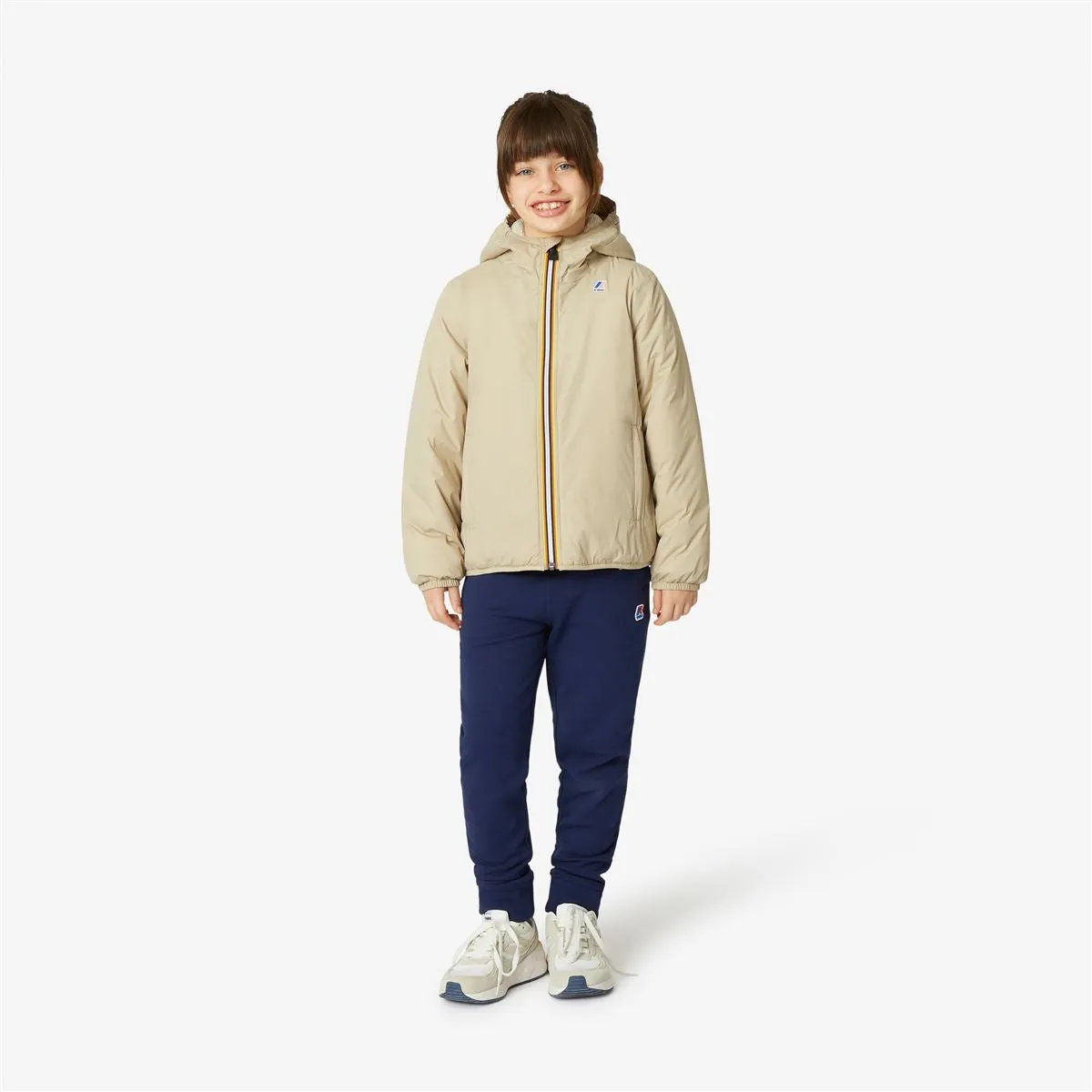 Claude Orsetto - Kids Sherpa Lined Waterproof Jacket in Ecru - Beige Grey