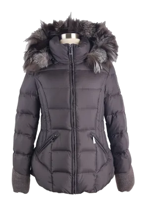 Down Puffer Jacket W/ Fur hood & Wool Trim