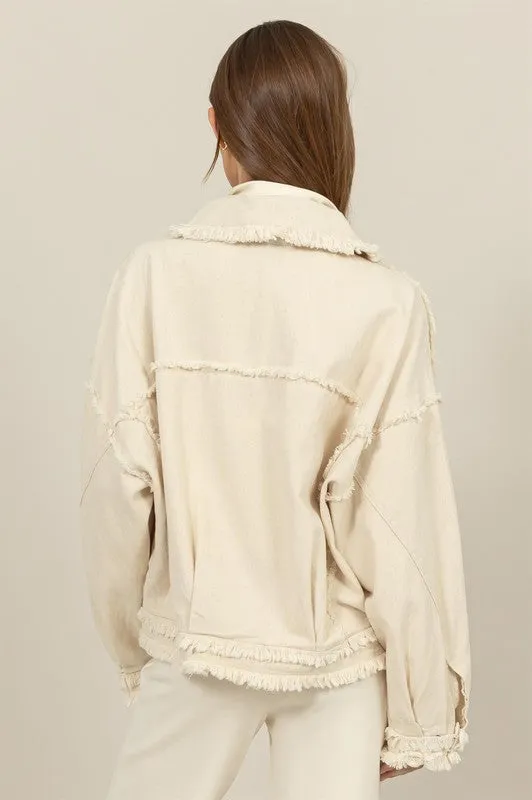 DZ105 - CREAM DENIM JACKET