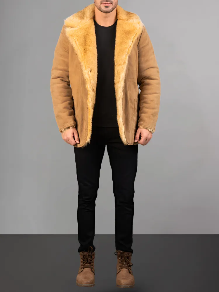 Men's Suede Jacket Warm Coats Male Outwear Winter