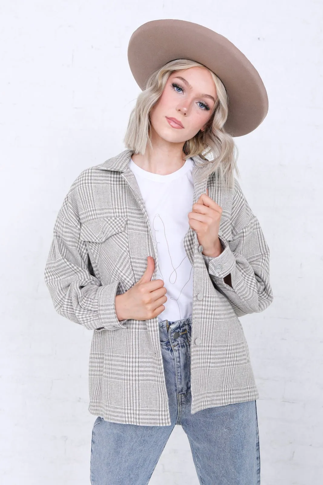 Plaid Jacket in Cobblestone