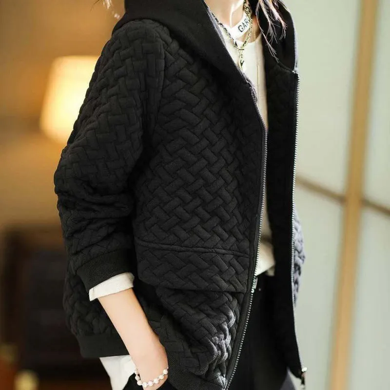 Texture Bubble Zou Hooded Jacket