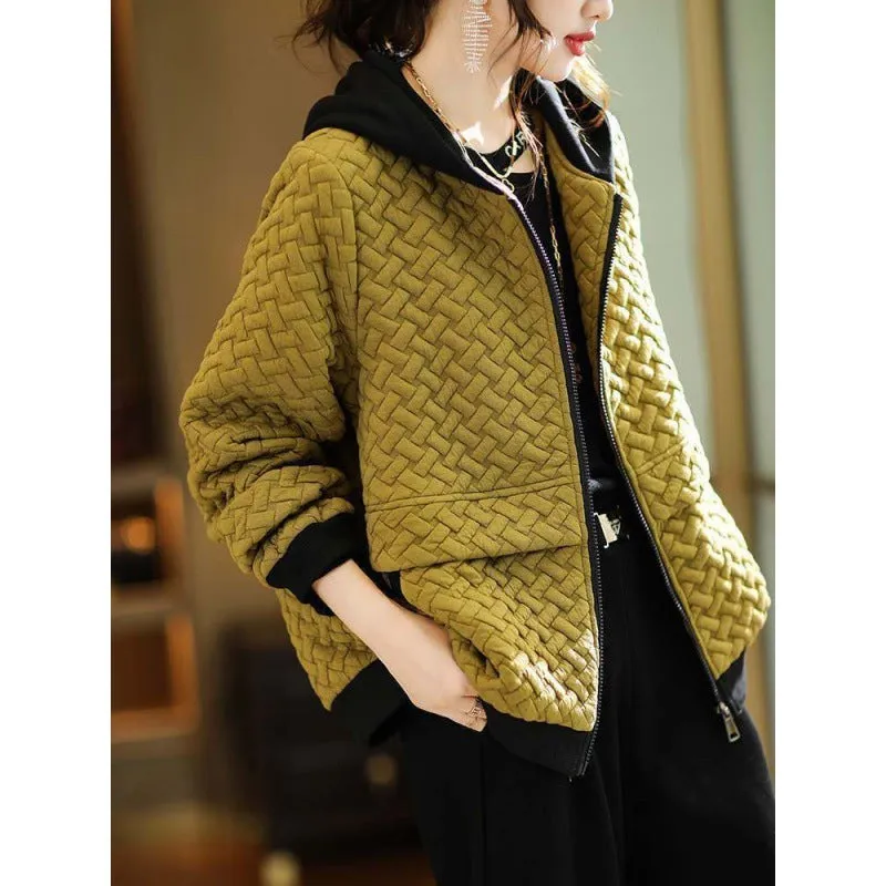 Texture Bubble Zou Hooded Jacket