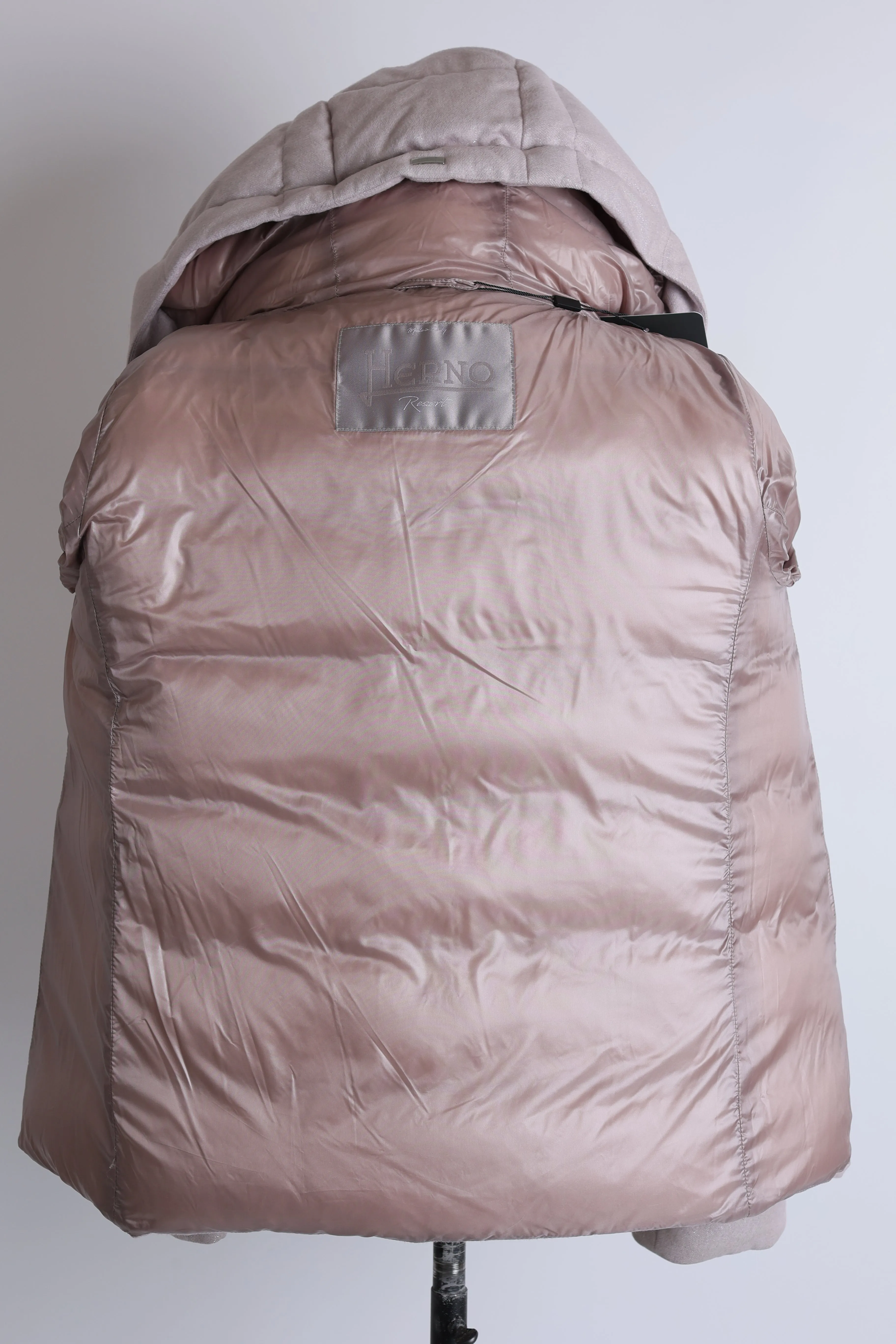 Waterproof Silk/Cashmere Down Puffer Jacket