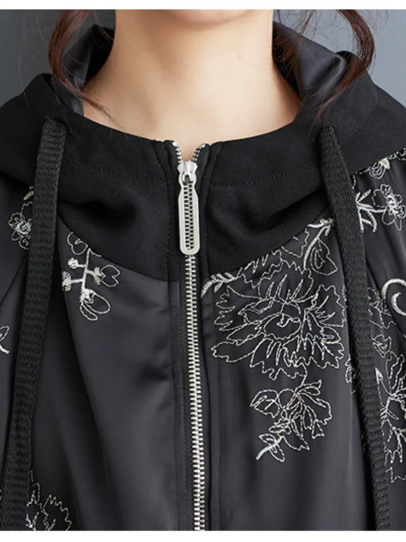 Women's Stylish & Trendy Hooded Embroidery Jacket